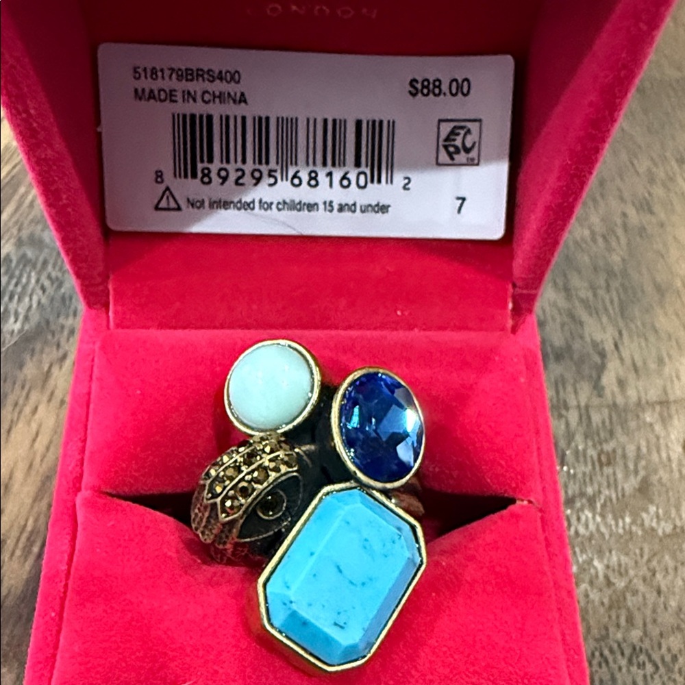 Kurt Geiger Multi-Stone Blue Statement Ring